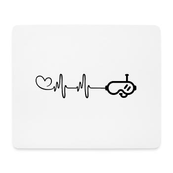 Diving goggles pulse heart - Mouse Pad (horizontal) - white - Front