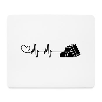 Amour du cœur Gold Pulse - Tapis de souris (format paysage) - blanc - Devant
