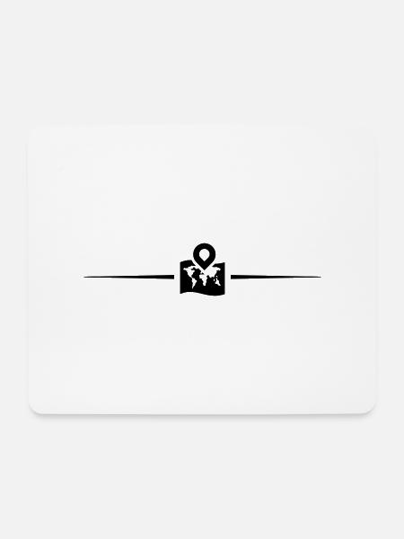 Weltkarte Linie symbol - Mousepad (Querformat) - Weiß