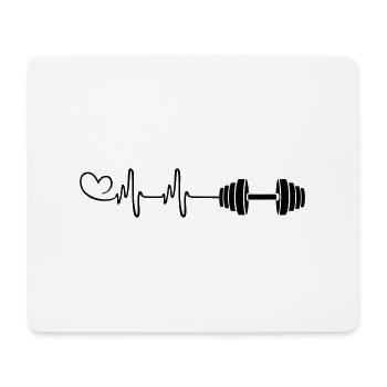 Hantel Puls Liebe - Mousepad (Querformat) - Weiß - Vorne