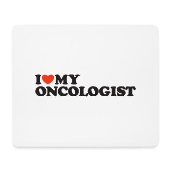 I love my Oncologist Herz Shirt - Mousepad (Querformat) - Weiß - Vorne