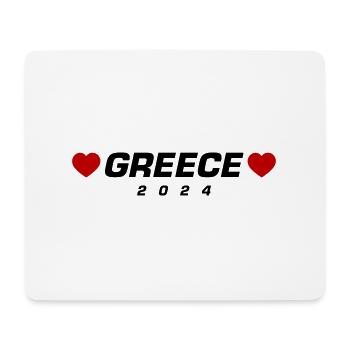 Greece 2024 Heart - Mouse Pad (horizontal) - white - Front
