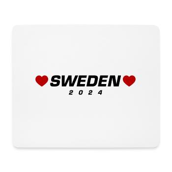 Suède 2024 Coeur - Tapis de souris (format paysage) - blanc - Devant