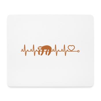Faultier mit dem Herzschlag Faultiere - Mousepad (Querformat) - Weiß - Vorne