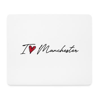 J’aime Manchester - Tapis de souris (format paysage) - blanc - Devant