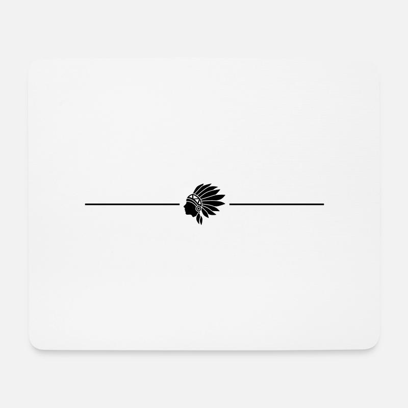 Ligne de tête indienne - Tapis de souris (format paysage) - blanc