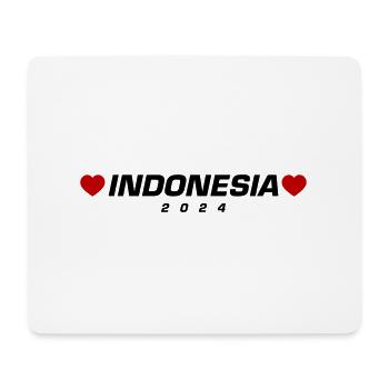 Indonesia 2024 Heart - Mouse Pad (horizontal) - white - Front