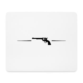 waffe pistole linie - Mousepad (Querformat) - Weiß - Vorne