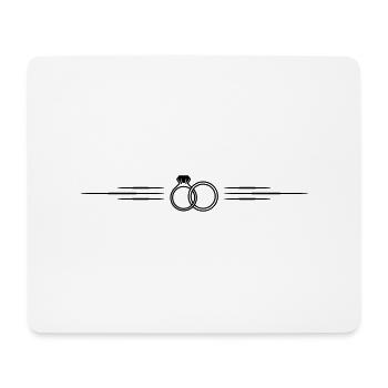 Wedding rings line rings - Mouse Pad (horizontal) - white - Front