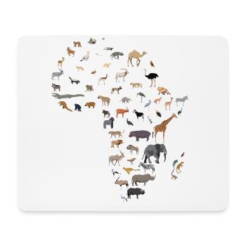 Karte der afrikanischen Tierwelt - Mousepad (Querformat) - Weiß - Vorne