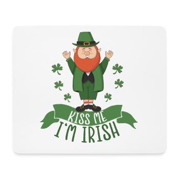 St. Patricks Day Leprechaun - I'm irish - kiss me - Mousepad (Querformat) - Weiß - Vorne