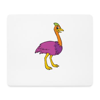 Vogel Strauß - Mousepad (Querformat) - Weiß - Vorne