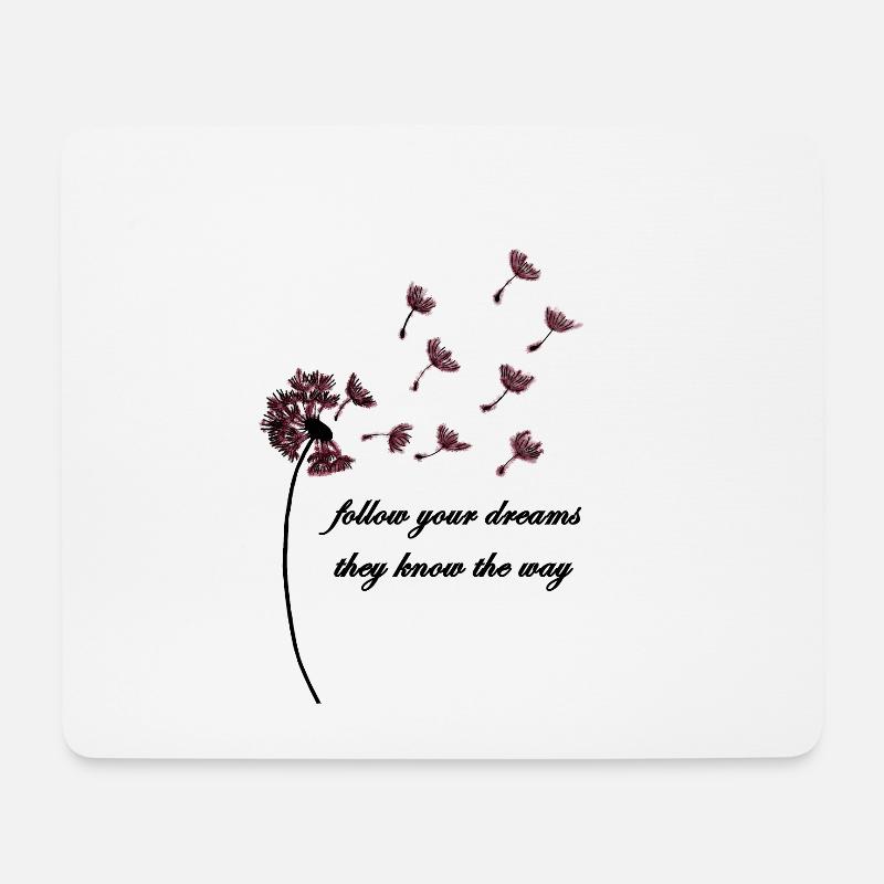 Pusteblume follow your dreams - Mousepad (Querformat) - Weiß