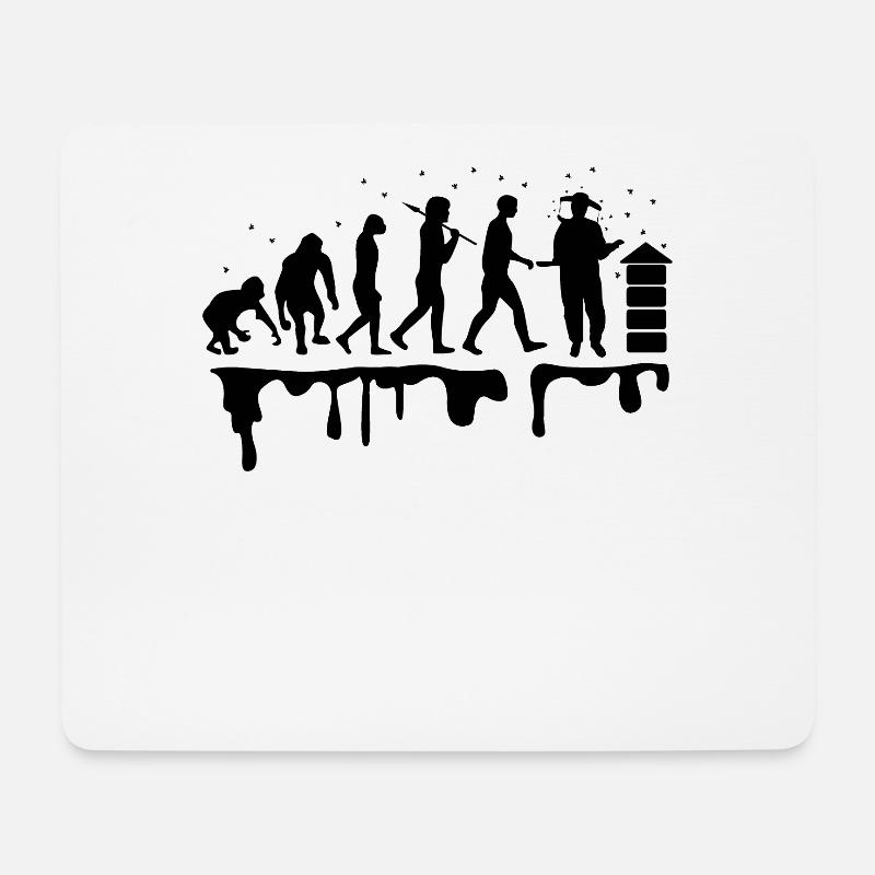 Imker Evolution Schwarz - Mousepad (Querformat) - Weiß
