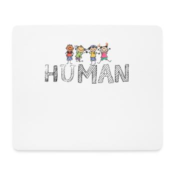 HUMAN - Anti Rassismus - Diversity - gegen Rechts - Tapis de souris (format paysage) - blanc - Devant