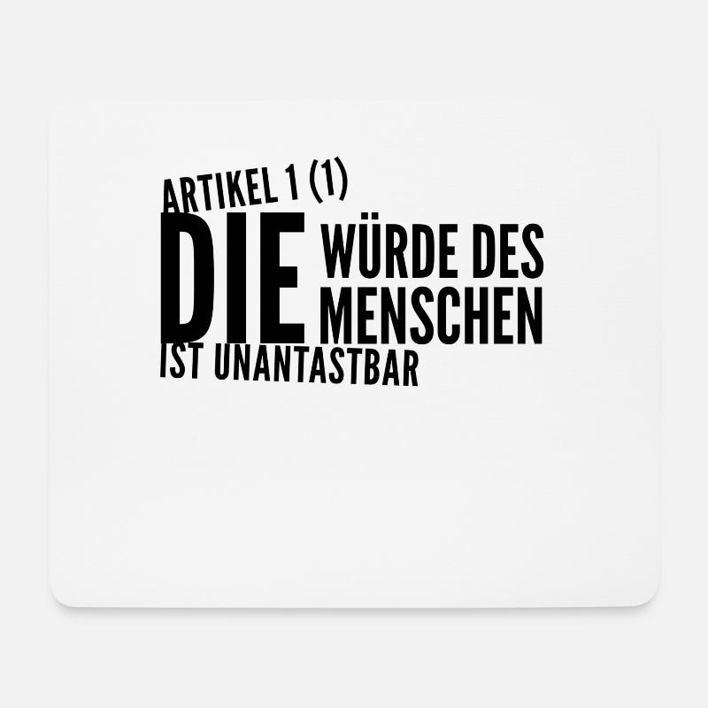 Die Würde des Menschen ist unantastbar - Rassismus - Mousepad (Querformat) - Weiß
