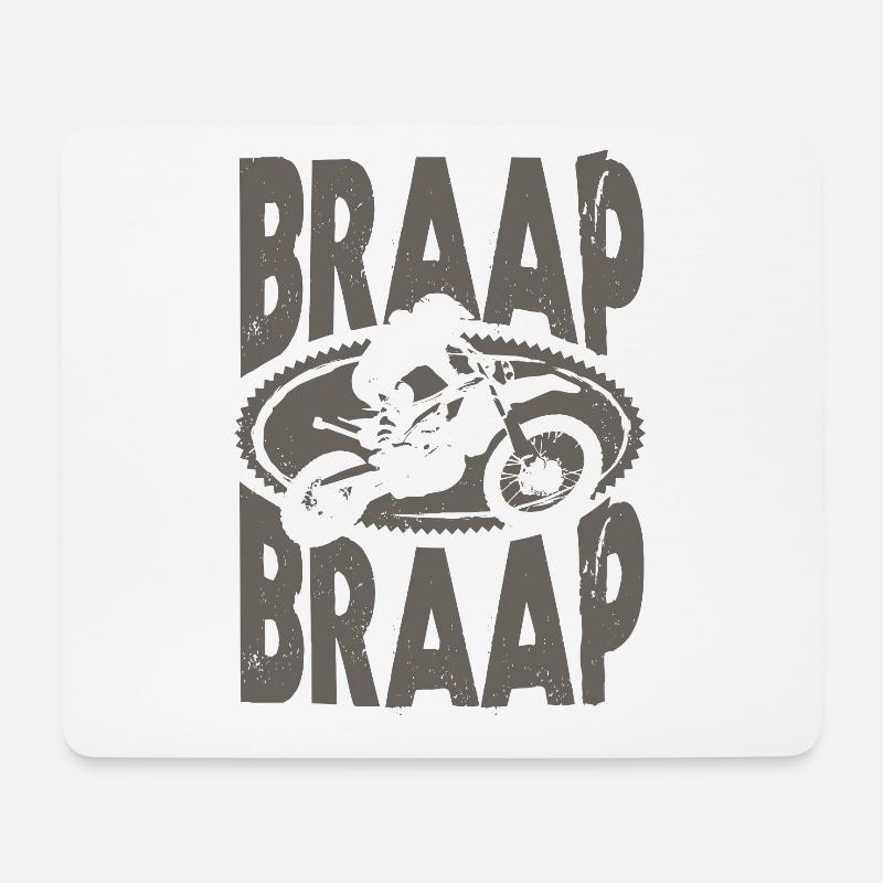 Braap Braap Motorrad Motocross Biker - Mousepad (Querformat) - Weiß