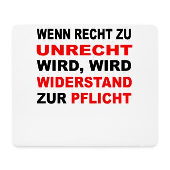 Protestshirt gegen Einschränkung der Grundrechte - Mousepad (Querformat) - Weiß - Vorne