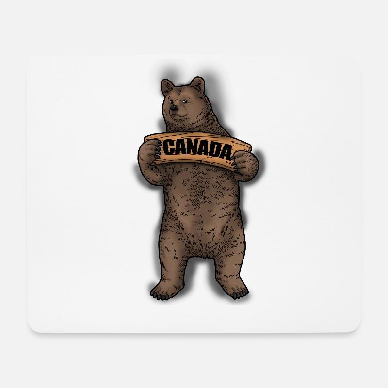 Grizzlybär Tshirt Kanada Shirt Souvenir Canada - Mousepad (Querformat) - Weiß