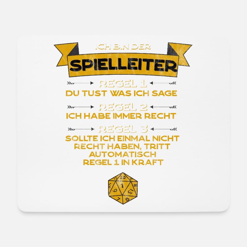 Ich bin der Spielleiter Regeln Pen And Paper RPG - Mousepad (Querformat) - Weiß