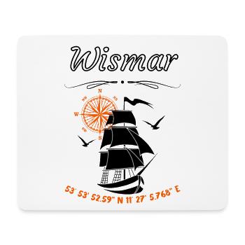 Wismar Segelschiff Kompassrose Ostsee - Mousepad (Querformat) - Weiß - Vorne