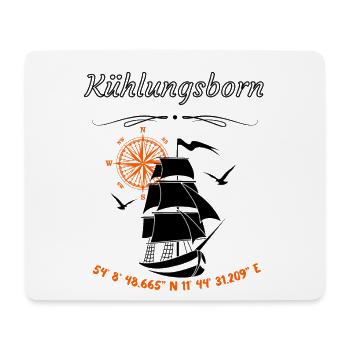 Kühlungsborn Segelschiff Kompassrose Ostsee - Mousepad (Querformat) - Weiß - Vorne
