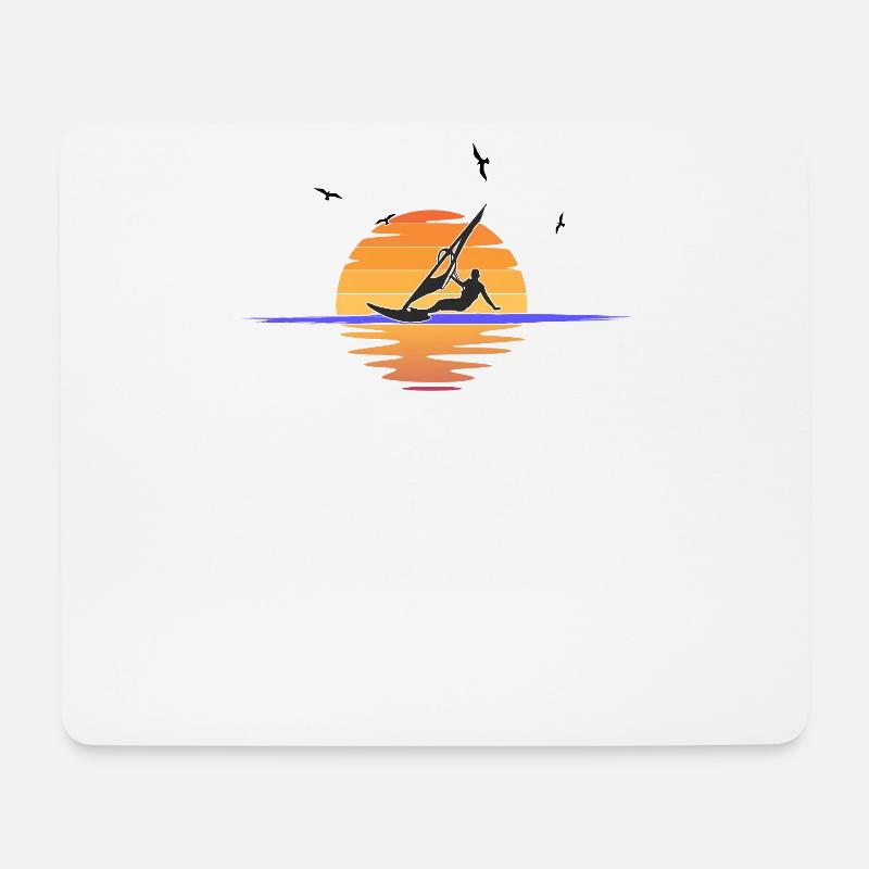 Windsurfer I Sonnenuntergang I Sufer I Geschenk - Mousepad (Querformat) - Weiß