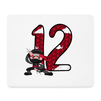 12. Geburtstag Junge Ninja 12 Jahre Ninja Kostüm - Mousepad (Querformat) - Weiß - Vorne