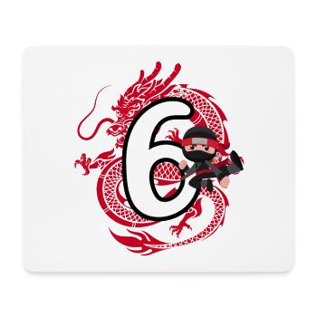 6th Birthday Boy 6 Years Ninja Dragon Costume - Mouse Pad (horizontal) - white - Front