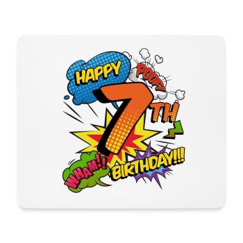 7. Geburtstag Junge Comic-Stil Superhelden - Mousepad (Querformat) - Weiß - Vorne