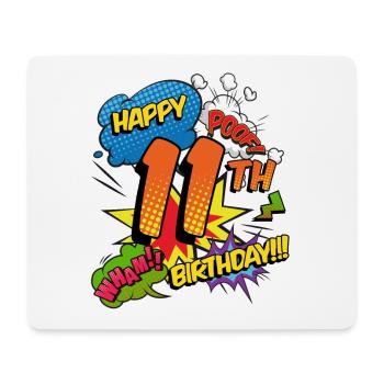 11. Geburtstag Junge Comic-Stil Superhelden - Mousepad (Querformat) - Weiß - Vorne