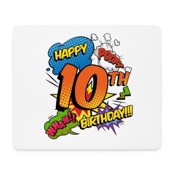 10. Geburtstag Junge Comic-Stil Superhelden - Mousepad (Querformat) - Weiß - Vorne