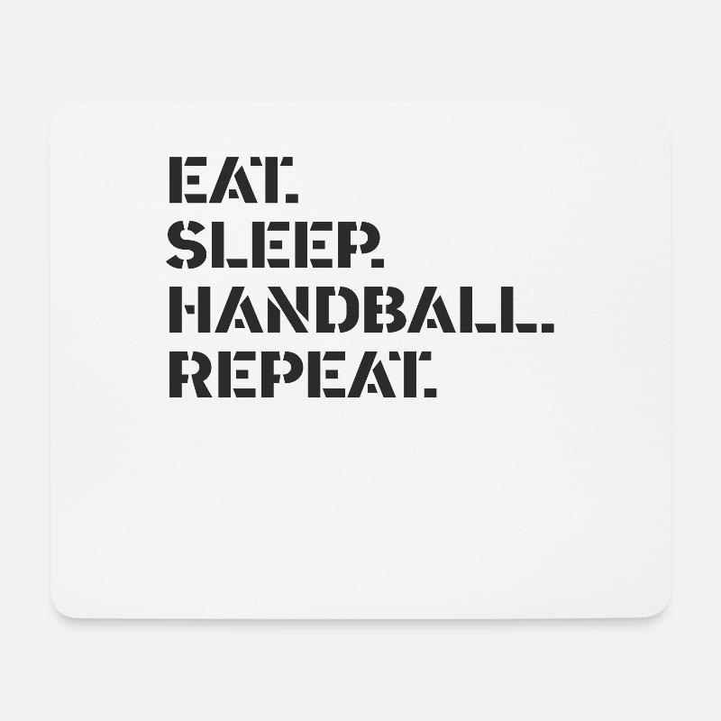 Handball - eat sleep handball repeat - Mousepad (Querformat) - Weiß