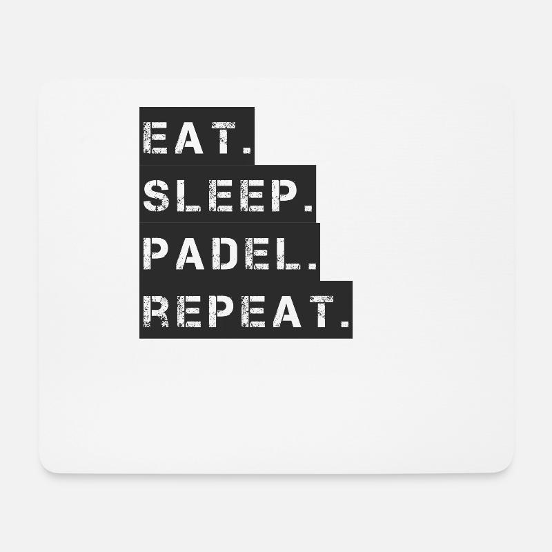 Padel Tennis - eat sleep padel repeat - Mousepad (Querformat) - Weiß