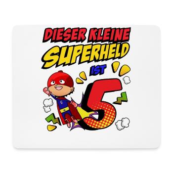 5. Geburtstag Junge Comic-Stil Kleine Superheld - Mousepad (Querformat) - Weiß - Vorne