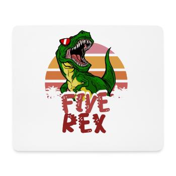 5th Birthday Boy five Rex Dinosaur Dino - Mouse Pad (horizontal) - white - Front