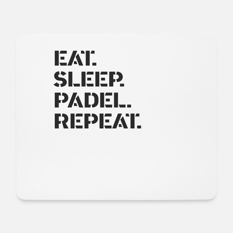 Padel Tennis - eat sleep padel repeat - Mousepad (Querformat) - Weiß