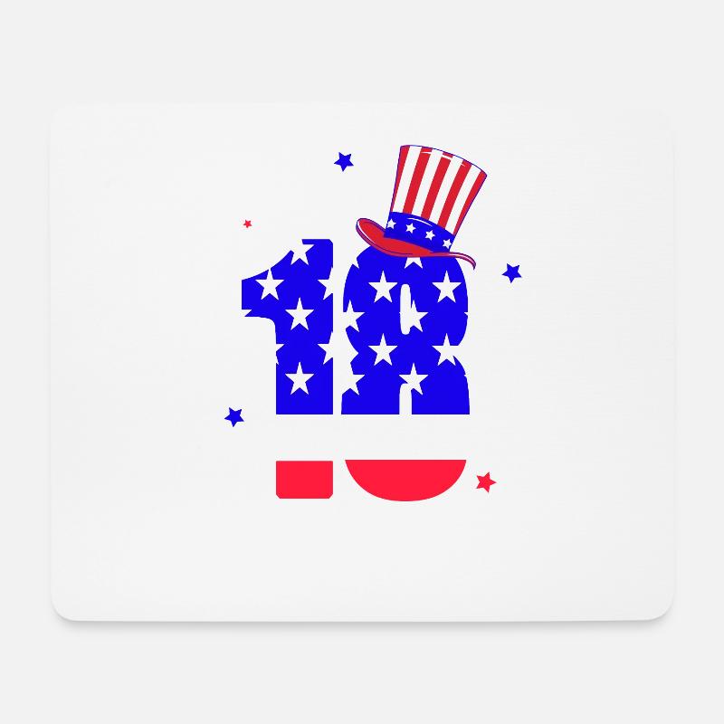 18. Geburtstag Amerika Patriot Feuerwerk - Mousepad (Querformat) - Weiß