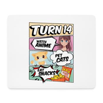 14. Geburtstag Anime Mädchen - Mousepad (Querformat) - Weiß - Vorne