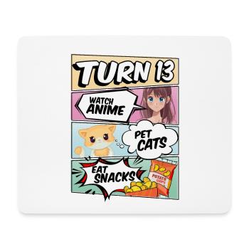 13th Birthday Anime Girl - Mouse Pad (horizontal) - white - Front