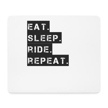 Reiten - eat. sleep. ride. repeat. - Mousepad (Querformat) - Weiß - Vorne