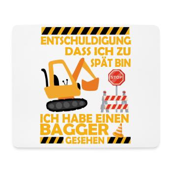 Ich habe einen Bagger gesehen Kinder Baustelle - Mousepad (Querformat) - Weiß - Vorne
