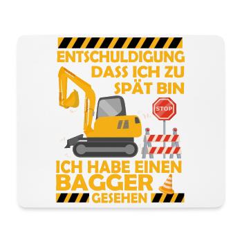 Ich habe einen Bagger gesehen Kinder Baustelle - Mousepad (Querformat) - Weiß - Vorne