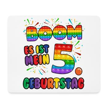 Boom It's My 5. Geburtstag 5 Jahr Alt Pop it - Mousepad (Querformat) - Weiß - Vorne