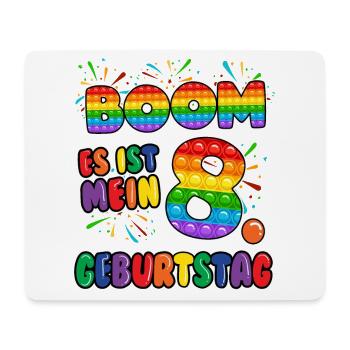 Boom It's My 8. Geburtstag 8 Jahr Alt Pop it - Mousepad (Querformat) - Weiß - Vorne