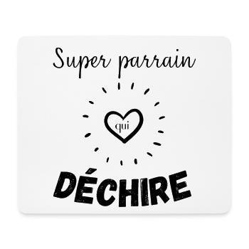 Super parrain qui déchire ! - Tapis de souris (format paysage) - blanc - Devant