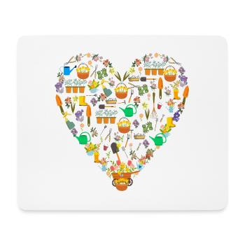 Herz Gartenarbeit Werkzeuge Garten Natur Pflanze - Mousepad (Querformat) - Weiß - Vorne