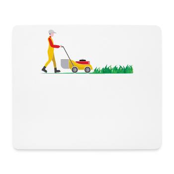 Mäht In Germany Rasenmäher Mäht - Mousepad (Querformat) - Weiß - Vorne