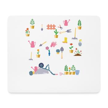 Musikalische Gartenarbeit Garten Natur Pflanze - Mousepad (Querformat) - Weiß - Vorne