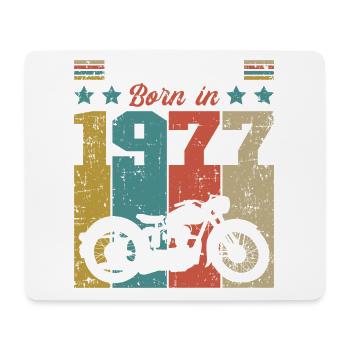 Best Of 70's Geboren 1977 Vintage Motorcycle Rider - Mousepad (Querformat) - Weiß - Vorne